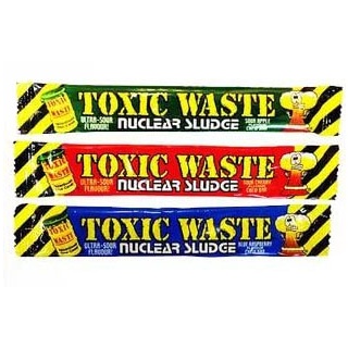 Кислые жевательные пластинки Toxic waste ассорти 50шт